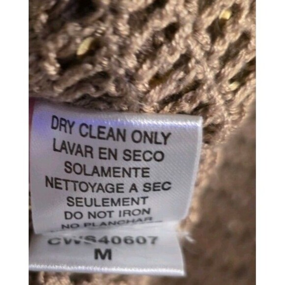 BCBGMAXAZRIA Gold Sequin Bolero Shrug Cap Sleeve 100% Silk M - Picture 5 of 5